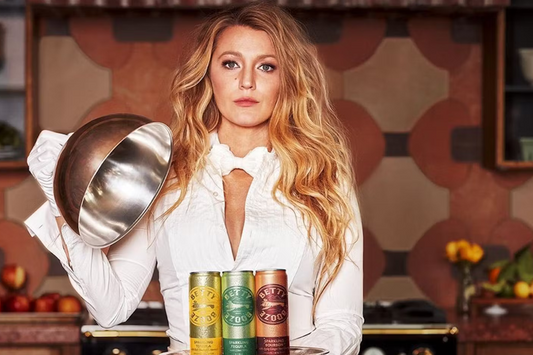 Blake Lively with Betty Booze cans