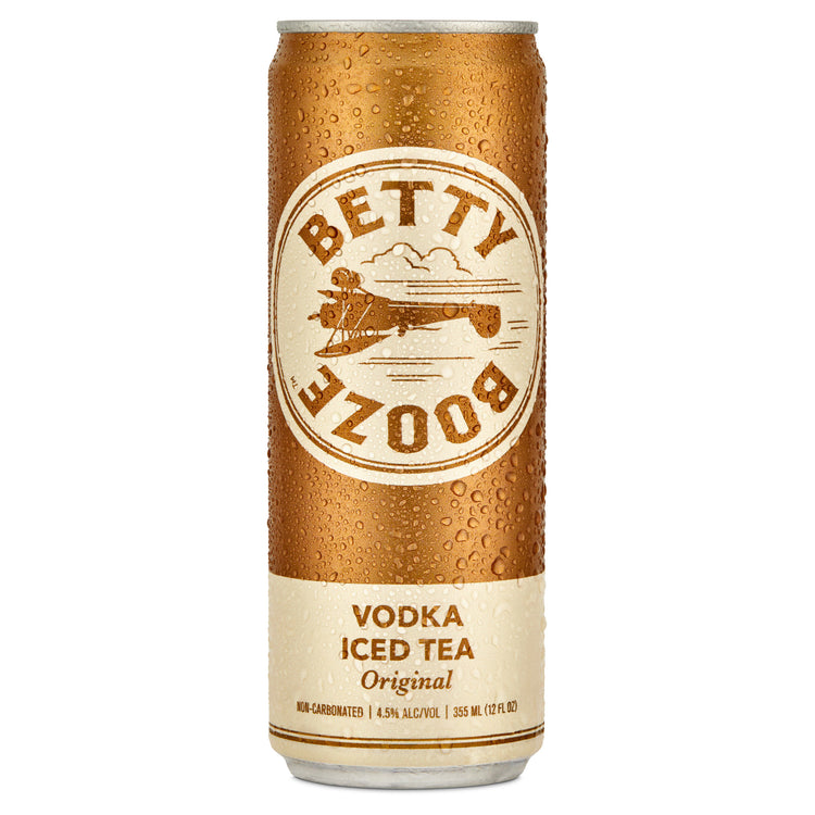 Can of Betty Booze Vodka Iced Tea on a white background