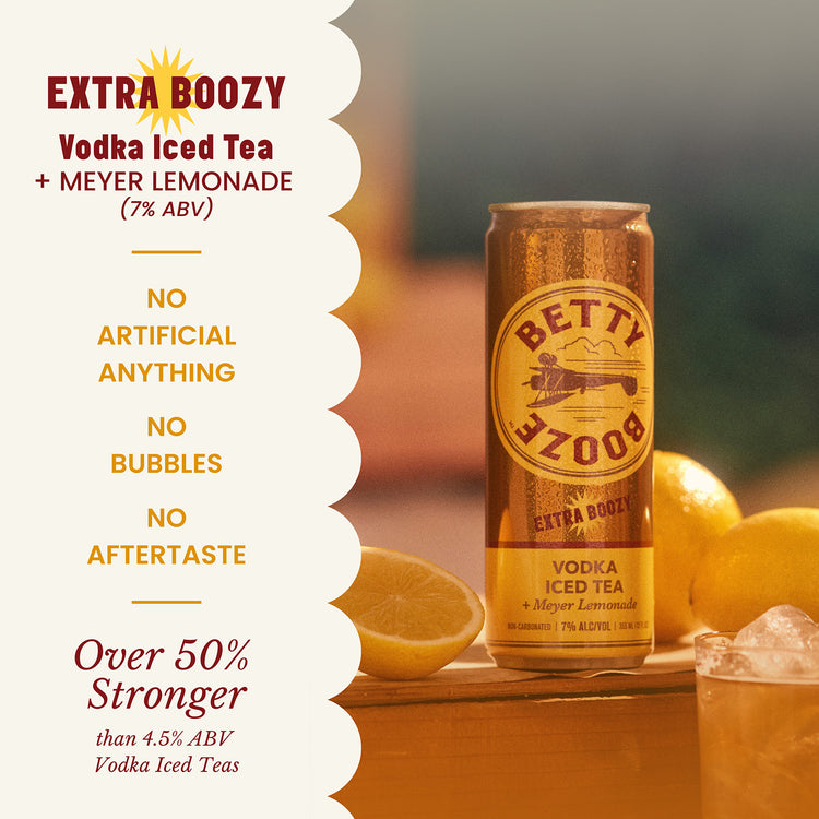 Graphic showing the product benefits of Betty Booze