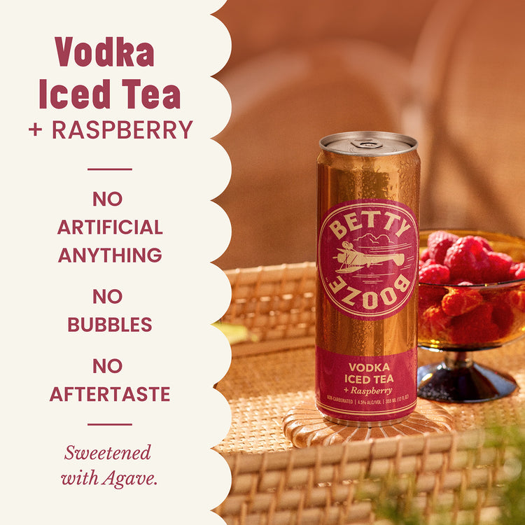 Graphic showing the product benefits of Betty Booze