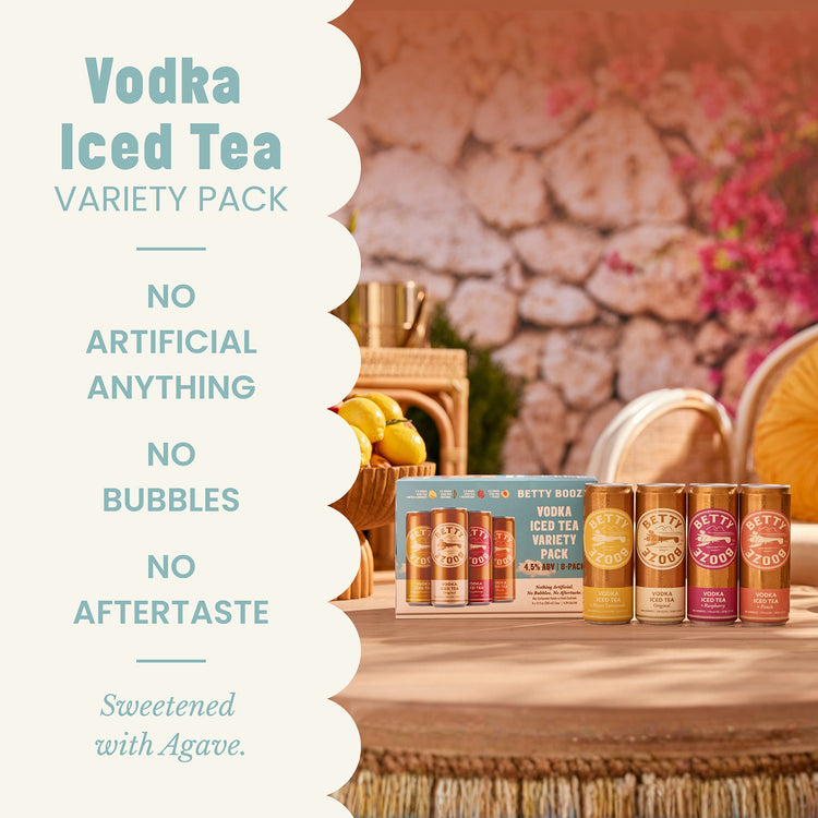 Graphic showing the product benefits of Betty Booze
