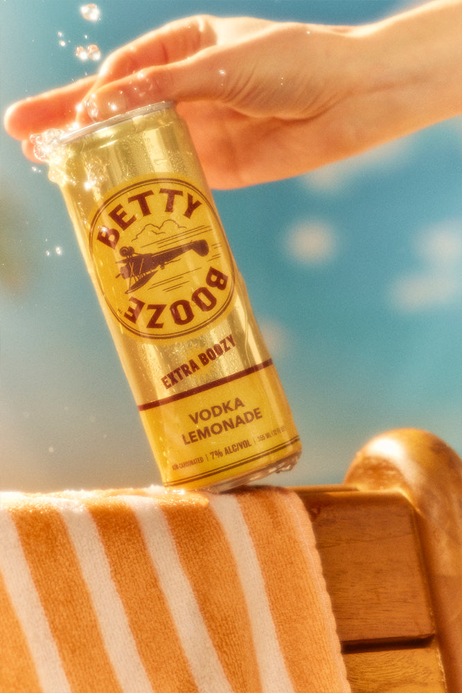 Betty Booze Extra Boozy Can tilted 
