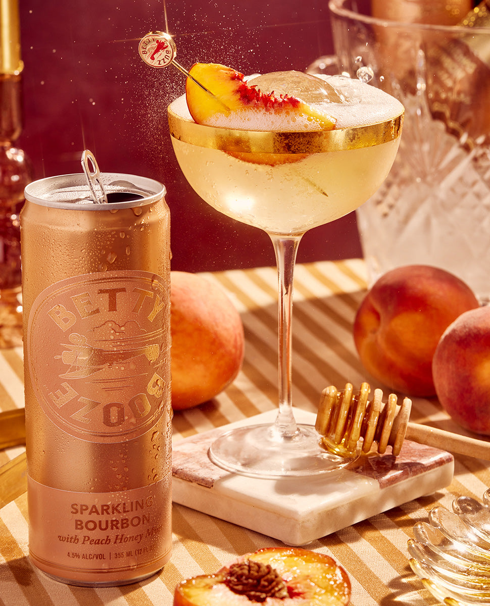 Betty Booze Sparkling Bourbon with Peach Honey Mint