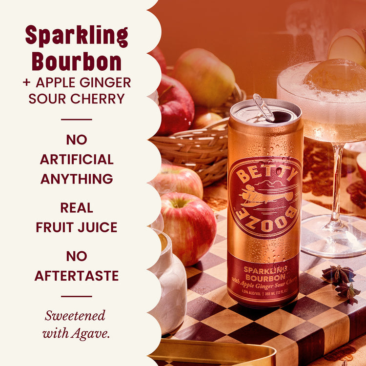Graphic showing the product benefits of Betty Booze