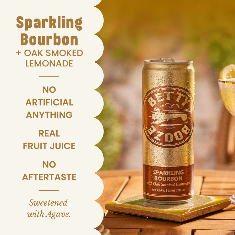 Graphic showing the product benefits of Betty Booze