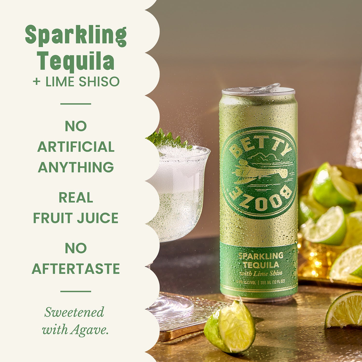 Sparkling Tequila with Lime Shiso