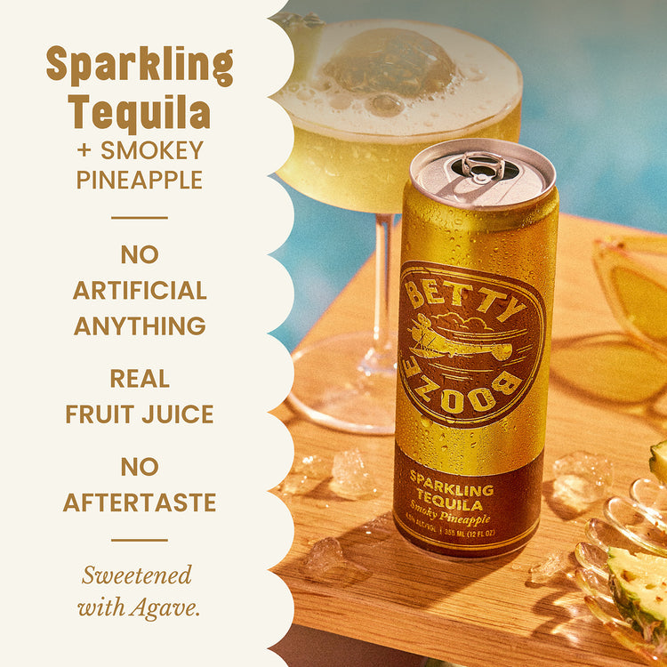 Graphic showing the product benefits of Betty Booze