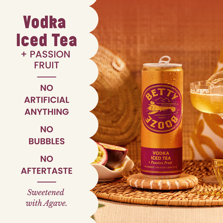 Graphic showing the product benefits of Betty Booze